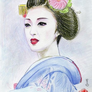 360x360 Yoshiko Mishina - Uchida Kosaburo Geisha Painting