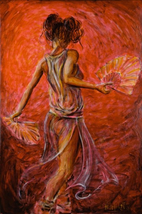 480x725 Fan Dance Lady Uchida Kosaburo Art Themes Geisha - Uchida Kosaburo Geisha Painting