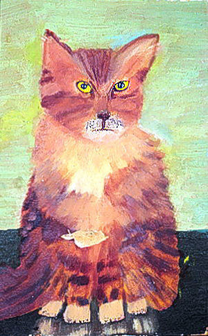 300x485 Ugly Cat Painting This Kitty Stares - Ugly Cat Painting