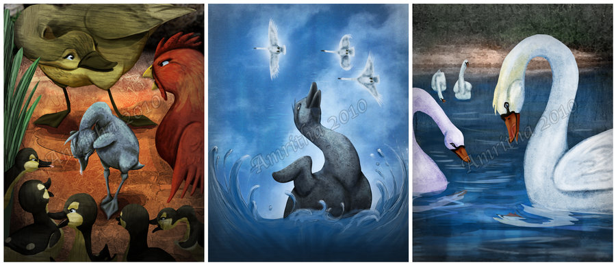 900x387 The Ugly Duckling Final By Amritha - Ugly Duckling Painting