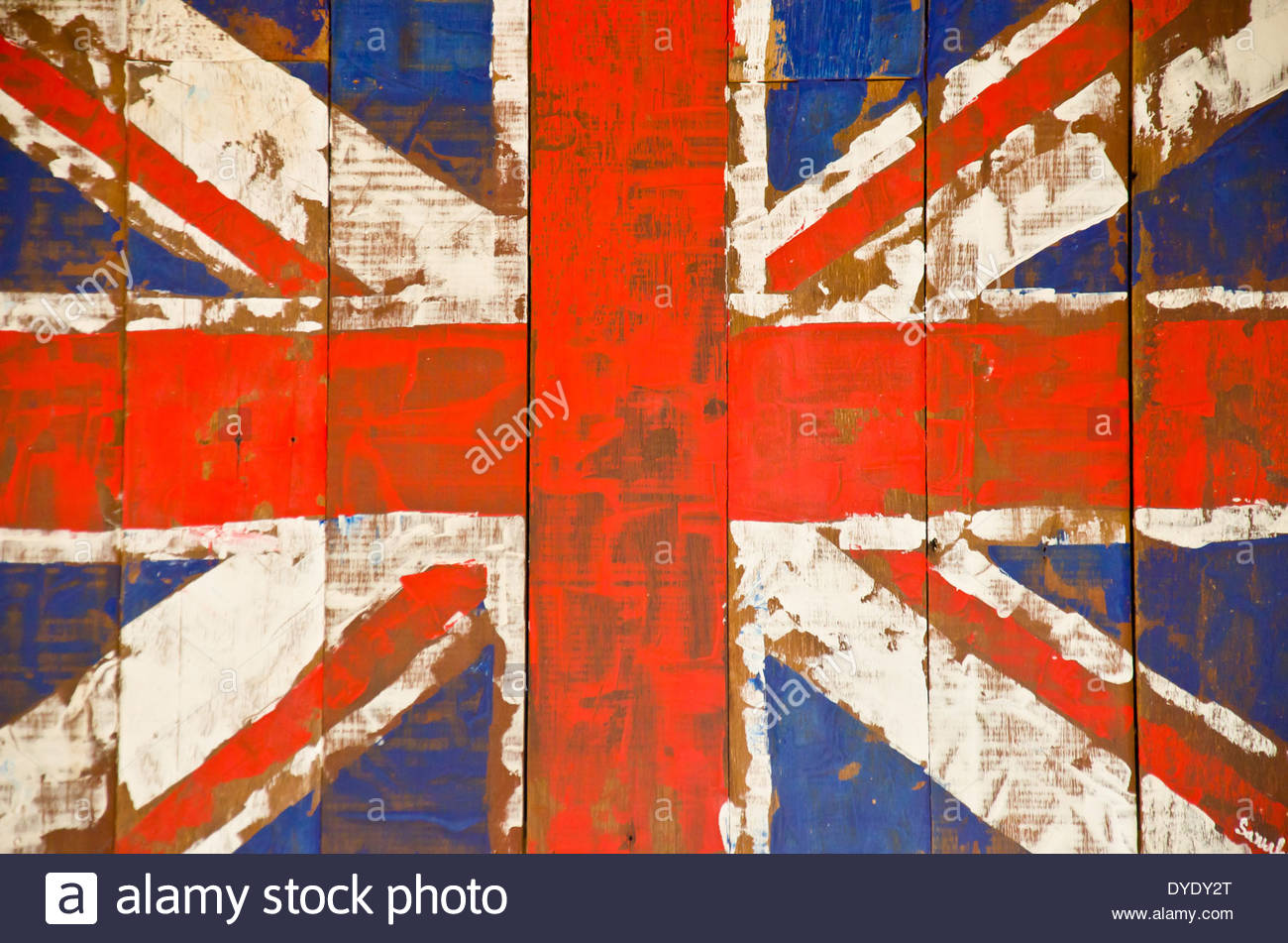 1300x951 Public Art Painting Uk Flag On Wood Background Stock Photo - Uk Flag Painting
