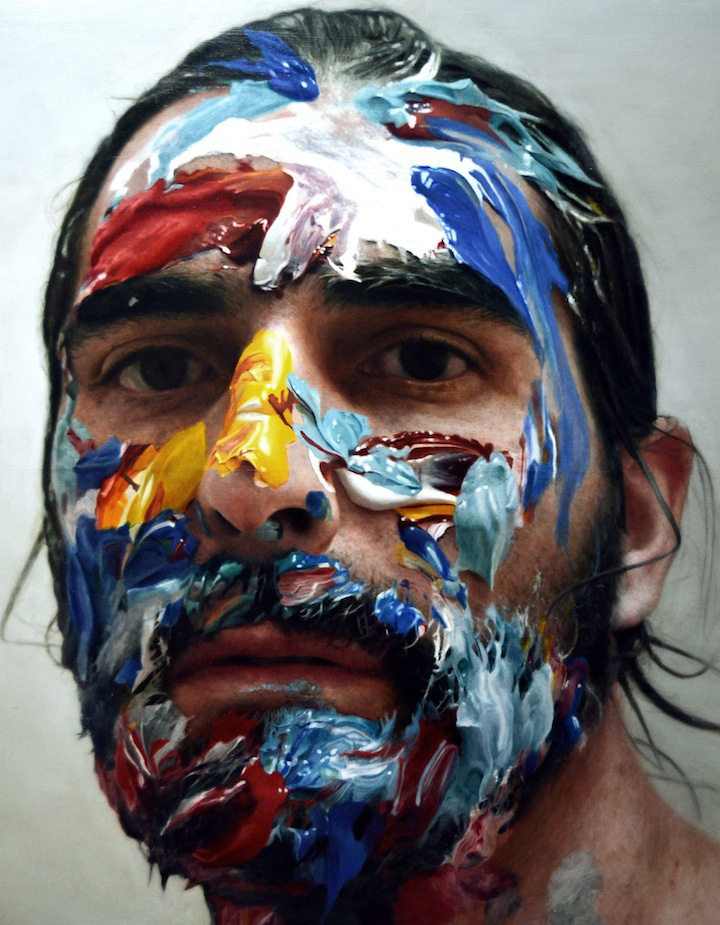 720x925 I Thought This Guy Just Took Pictures Of His Face With Paint On It - Ultra Realistic Painting