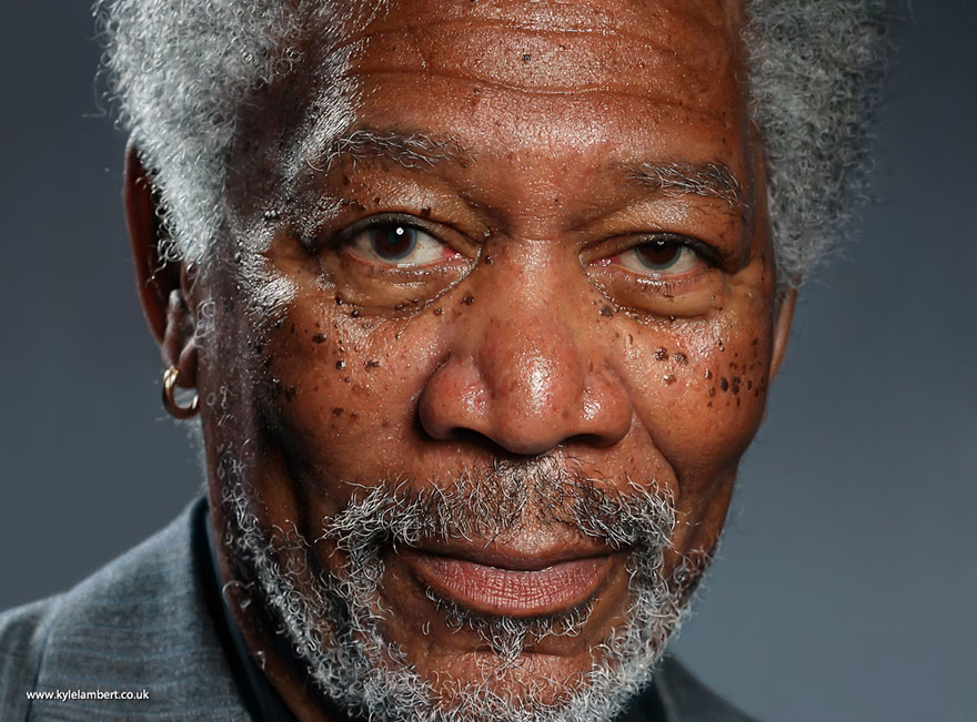 880x651 This Picture Of Morgan Freeman Is The Most Realistic Finger - Ultra Realistic Painting