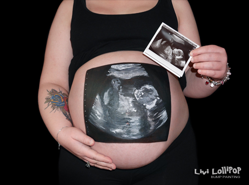 500x371 Ultrasound Baby Bump Painting Face Painting Leicester To London - Ultrasound Painting
