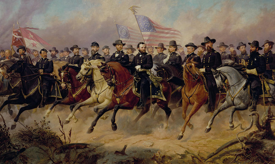 900x537 Ulysses S Grant And His Generals Painting By Ole Peter Hansen Balling - Ulysses Painting