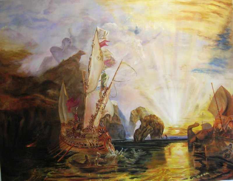 800x622 Huge Canvas David Aldus Original Navy Turner Ulysses Reproduction - Ulysses Painting
