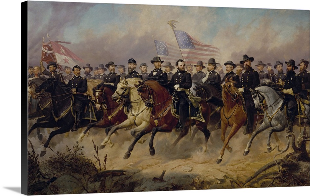 1000x634 Painting Of Ulysses S. Grant And His Generals By Ole Peter Hansen - Ulysses S Grant Painting