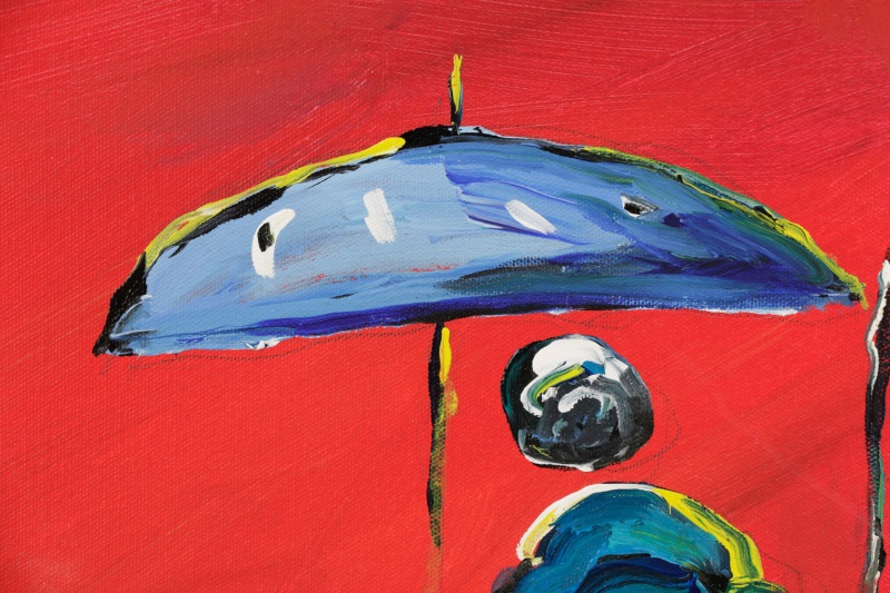 800x533 Peter Max, Umbrella Man, Acrylic On Canvas Orig. Lofty Marketplace - Umbrella Man Painting