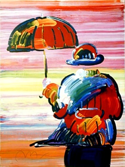 420x560 Peter Max Umbrella Man Lithograph - Umbrella Man Painting