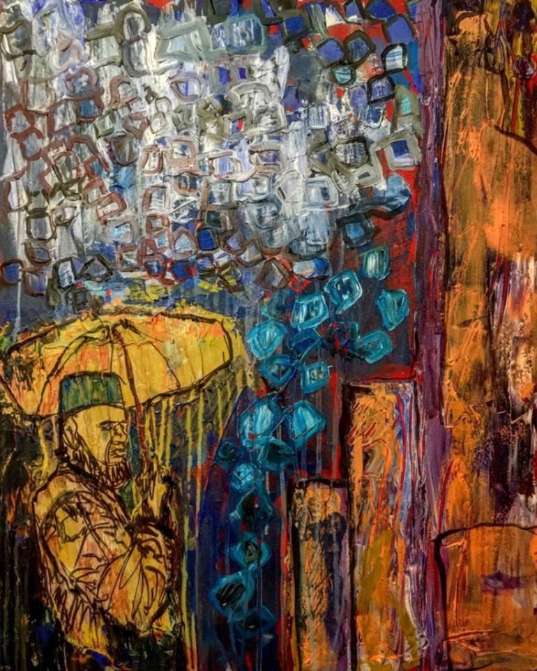 770x962 Saatchi Art - Umbrella Man Painting