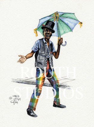 313x420 Umbrella Man - Umbrella Man Painting