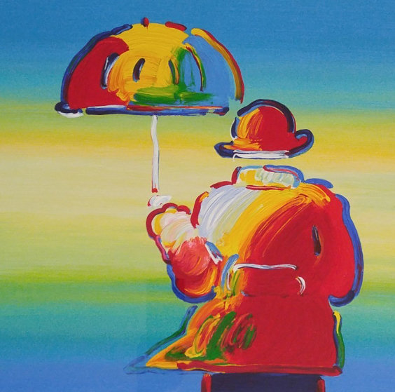 564x559 Umbrella Man 2015 By Peter Max - Umbrella Man Painting