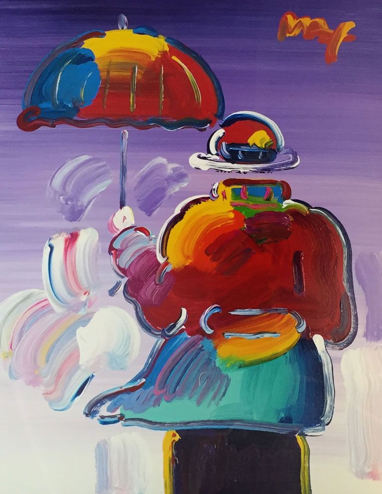 773x1000 Umbrella Man 30x26 By Peter Max - Umbrella Man Painting