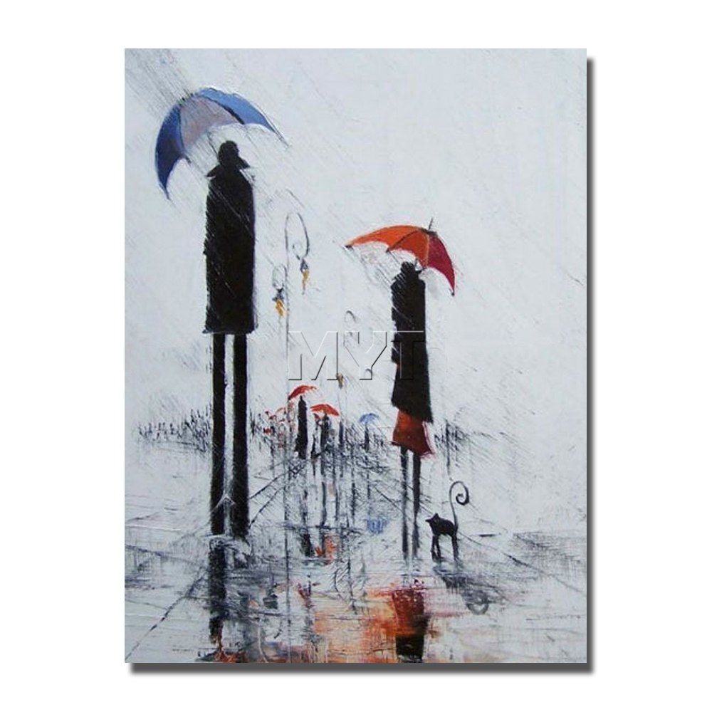 1000x1000 Umbrella Man And Women Painting No Framed Or With Framed Modern - Umbrella Man Painting