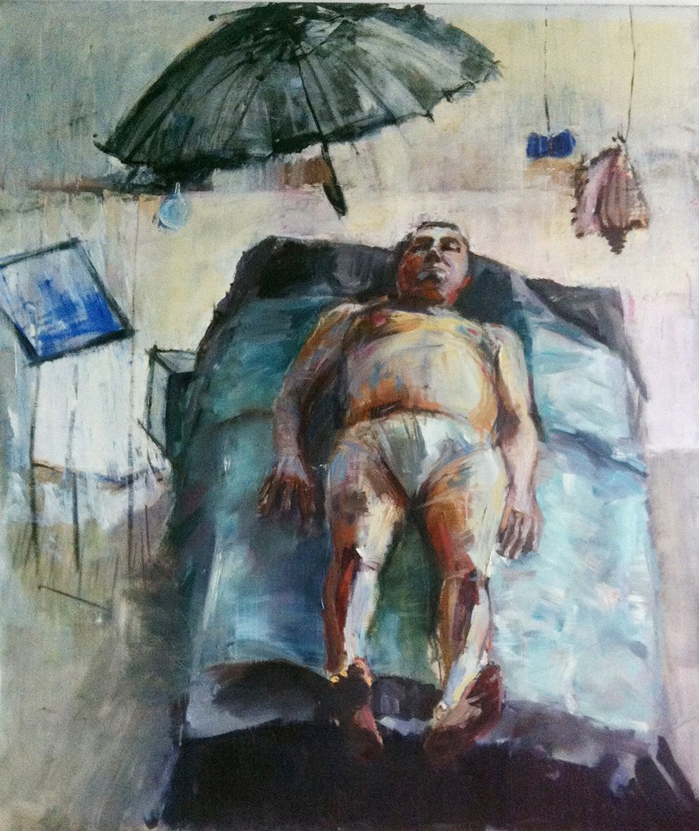 994x1181 Umbrella Man Paintings Paintings - Umbrella Man Painting