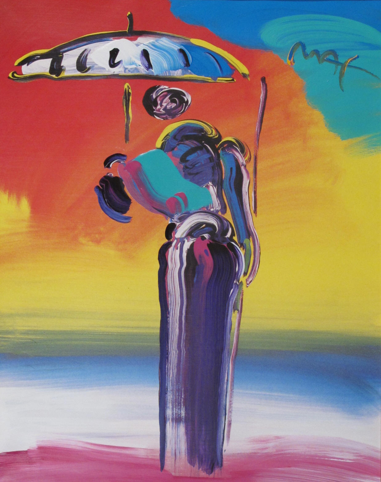 1236x1564 Lot Detail - Umbrella Man Painting