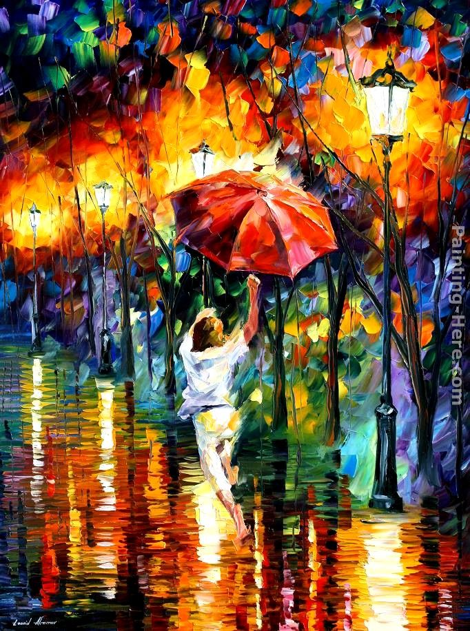 682x916 Leonid Afremov Red Umbrella Painting Anysize 50% Off - Umbrella Painting