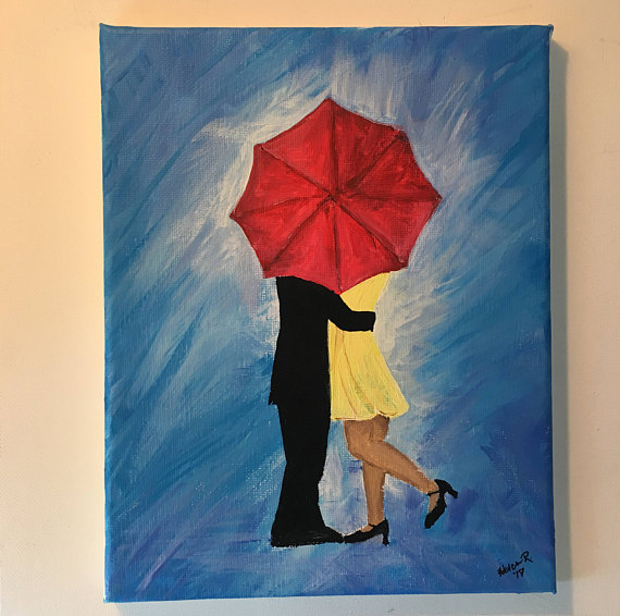 570x566 Red Umbrella Painting - Umbrella Painting