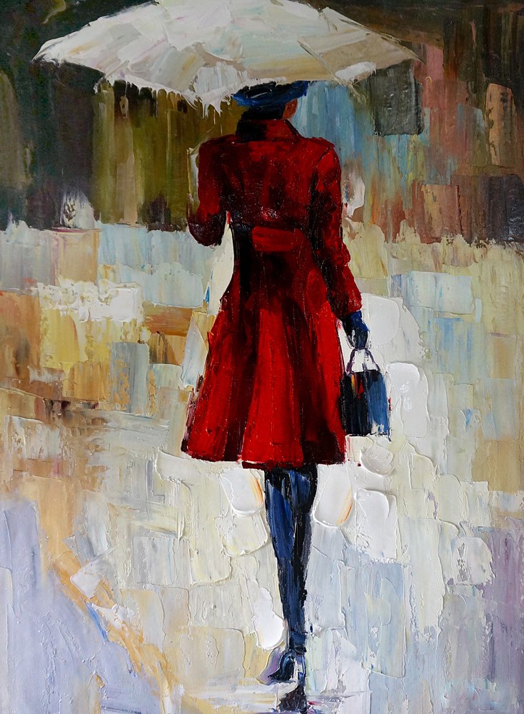 734x1000 Buy Red Dress And Umbrella By Community Artists Group@ Rs. 3990 - Umbrella Painting