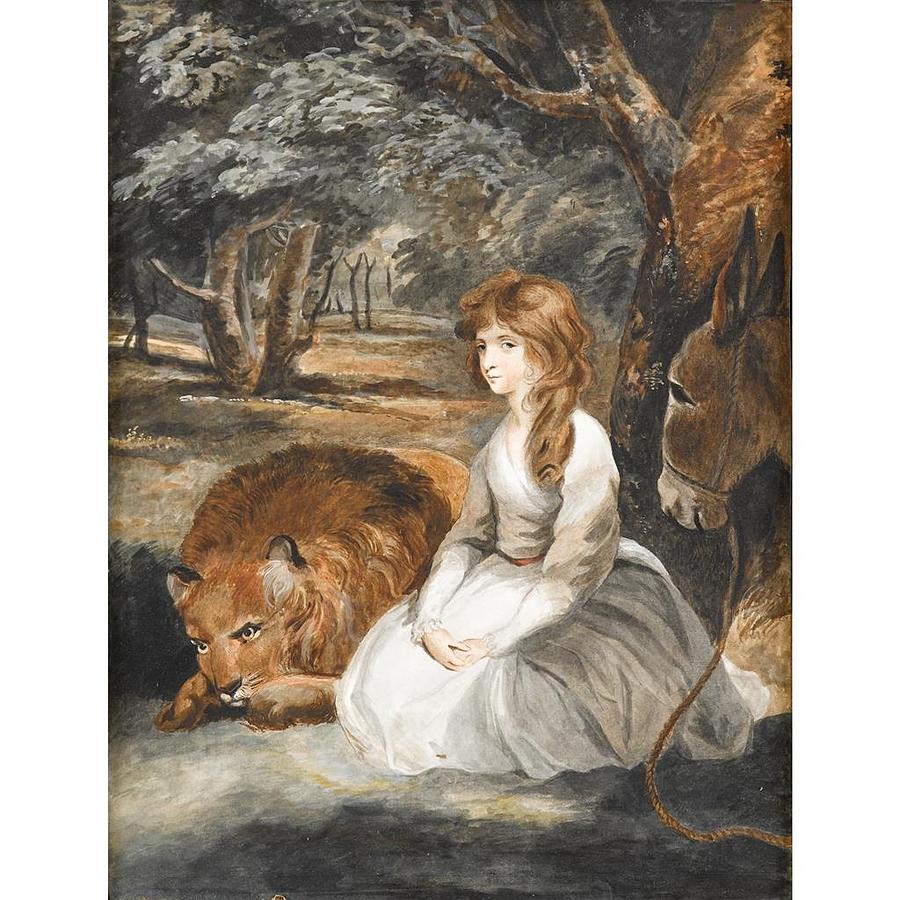 Una And The Lion Painting at PaintingValley.com | Explore collection of