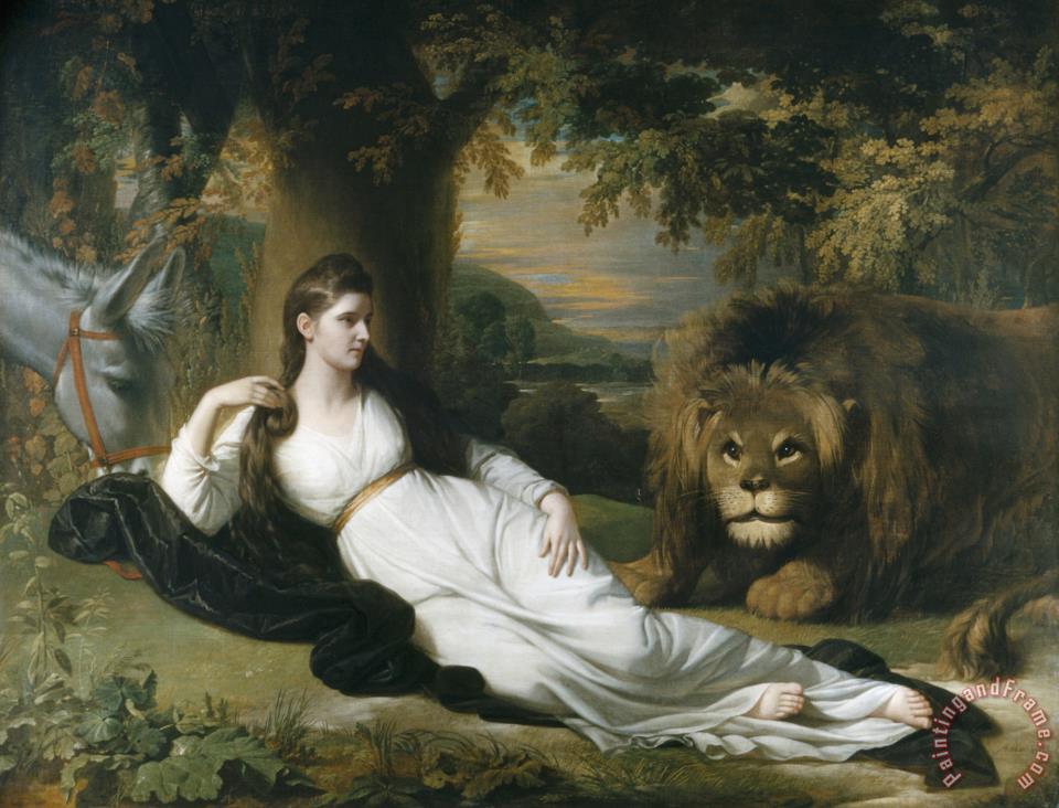 960x732 Benjamin West Una And The Lion (Mary Hall In The Character Of Una - Una And The Lion Painting