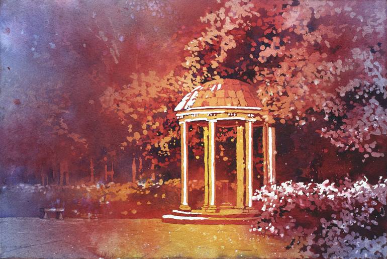 770x515 Saatchi Art Watercolor Painting Old Well On University - Unc Painting