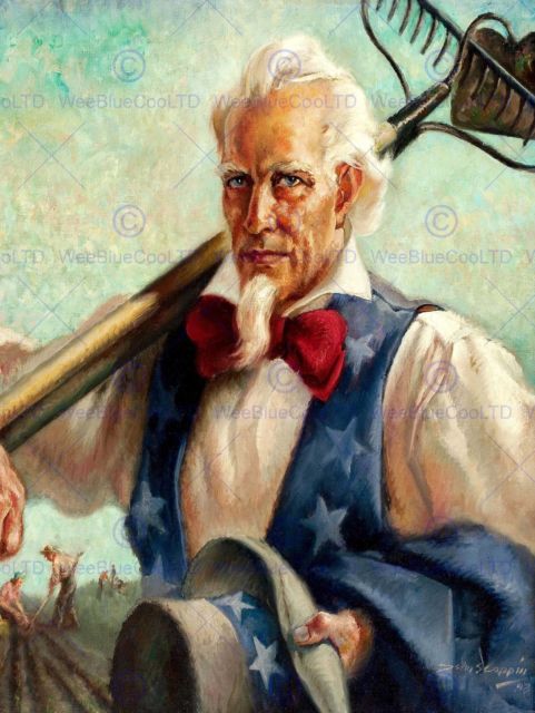 481x640 Painting Portrait Uncle Sam Farmer Fine Art Print Poster Cc1386 Ebay - Uncle Sam Painting