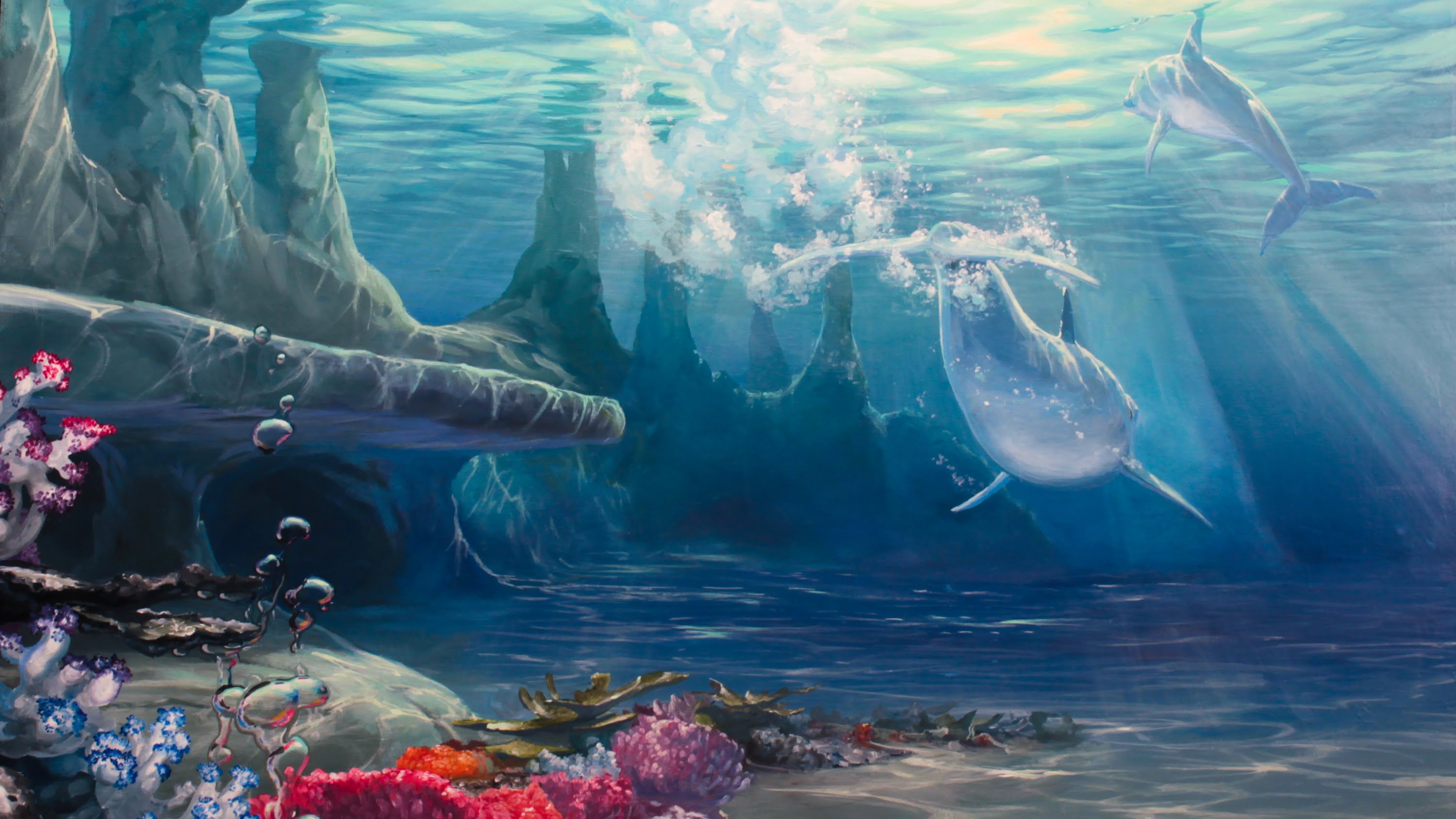 3000x1688 How To Paint Under Water Scenes - Under The Ocean Painting