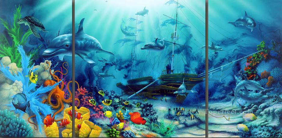938x459 Ocean Treasures Under Sea Painting In Oil For Sale - Under The Ocean Painting