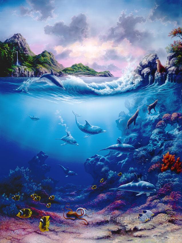 636x850 Playmates Under Sea Painting In Oil For Sale - Under The Ocean Painting