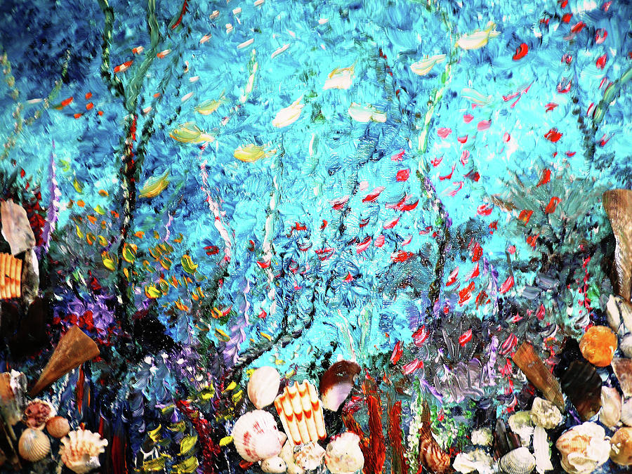 900x675 Under The Sea Painting By Karin Dawn Kelshall Best - Under The Ocean Painting