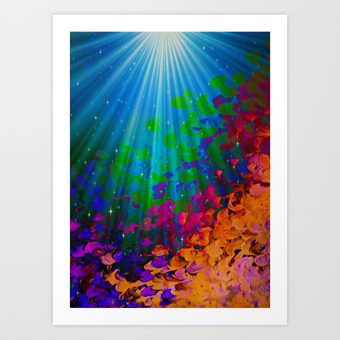 700x700 Under The Sea Bold Colorful Abstract Acrylic Painting Mermaid - Under The Sea Painting