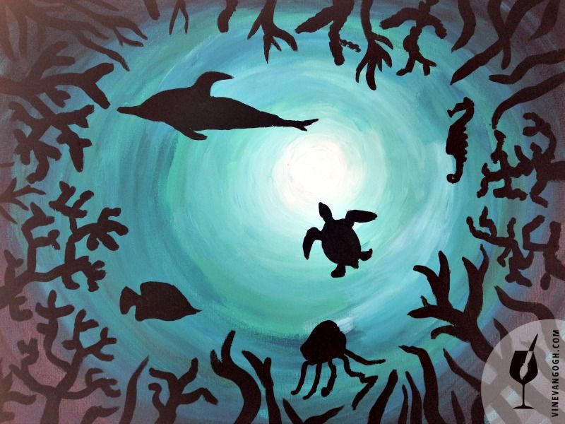 800x600 Under The Sea Easy Nicole Wm Acrylic Painting Ideas - Under The Sea Painting