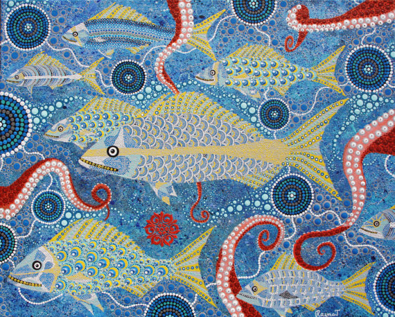 570x457 Under The Sea Abstract Painting Original Acrylic Painting - Under The Sea Painting