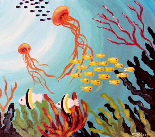 510x450 How To Paint Fish - Under The Sea Painting