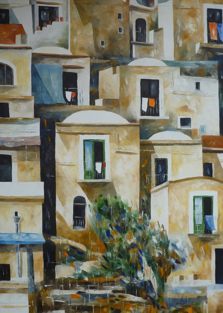 770x1080 Saatchi Art Hanging Clothes Under The Sun Painting By Nazario Fusco - Under The Sun Painting