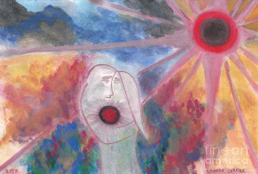 900x606 Kiss Under The Sun Painting By Amanda Currier - Under The Sun Painting