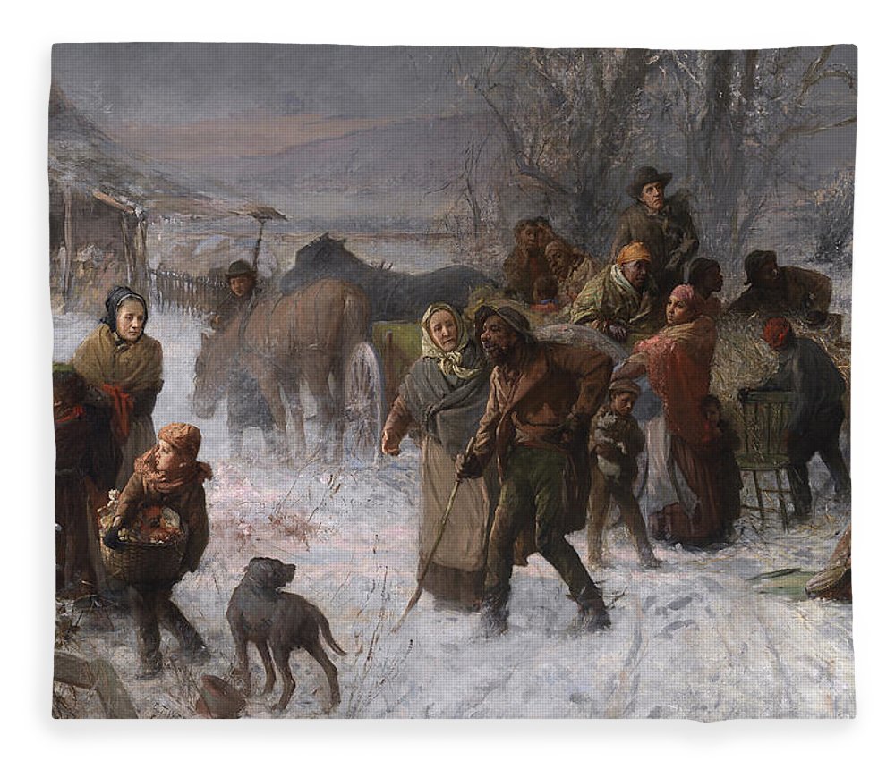 1000x860 The Underground Railroad Fleece Blanket For Sale By Charles T Webber - Underground Railroad Painting