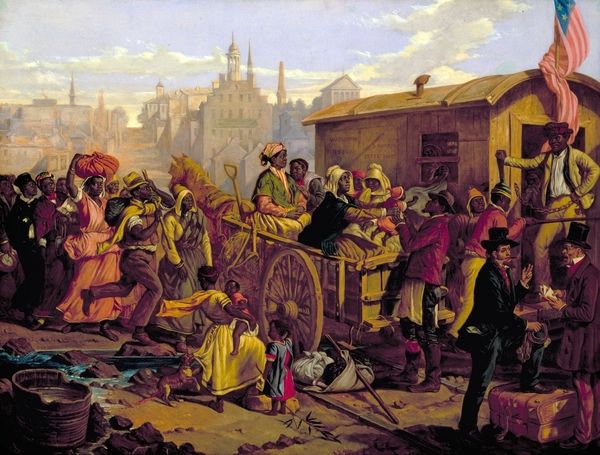 600x455 Forks Of The Road, Natchez, Mississippi Slave Auctionsites - Underground Railroad Painting