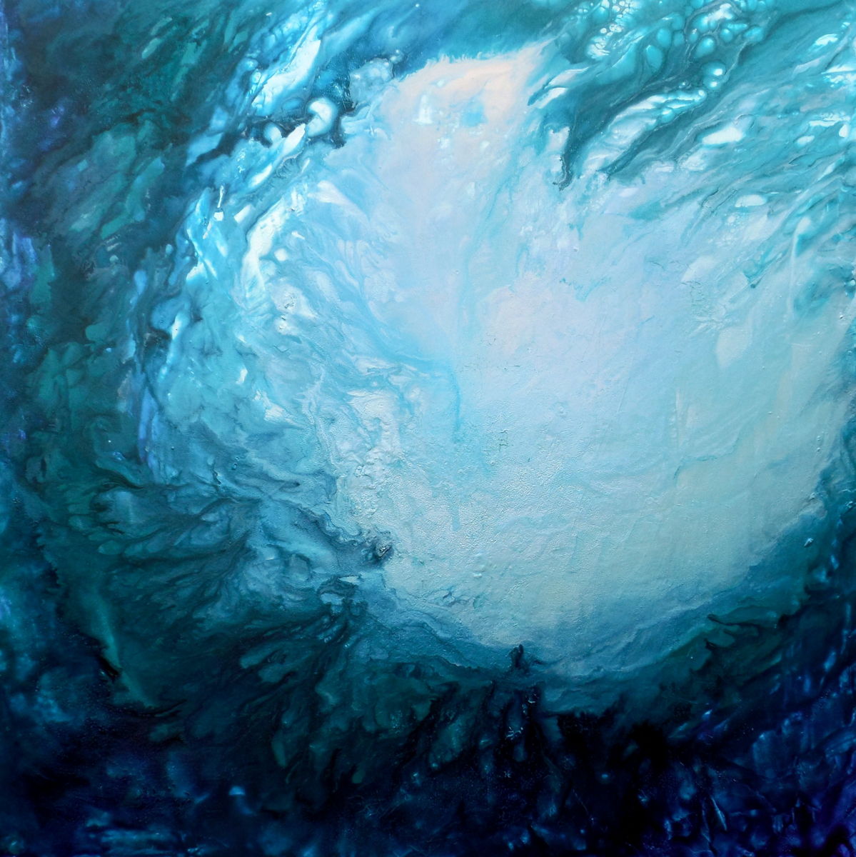 1199x1200 Revolution Inspired By Self Evolution, Rise Art (Holly Anderson) - Underwater Abstract Painting