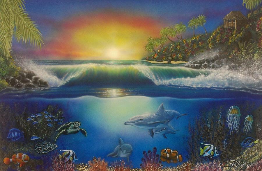 900x589 Underwater Paradise Painting By Darren Robinson - Underwater Art Painting