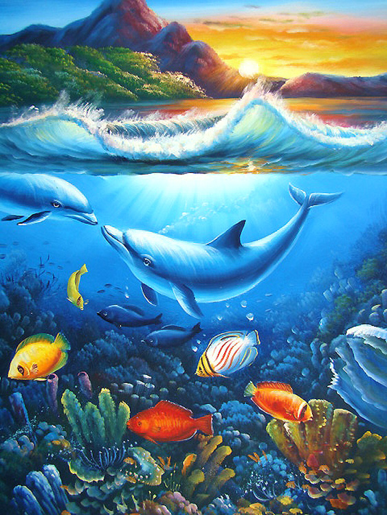 Underwater Canvas Painting at PaintingValley.com | Explore collection ...