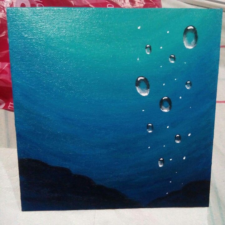 722x722 Underwater Bubbles Acrylic Painting On Canvas My Paintings - Underwater Canvas Painting