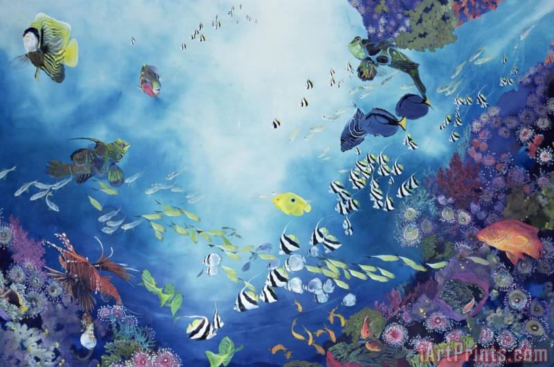 800x530 Odile Kidd Underwater World Iii Painting - Underwater Coral Painting