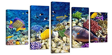 463x227 Ardemy Canvas Art Prints Colorful Sea Underwater World - Underwater Coral Painting