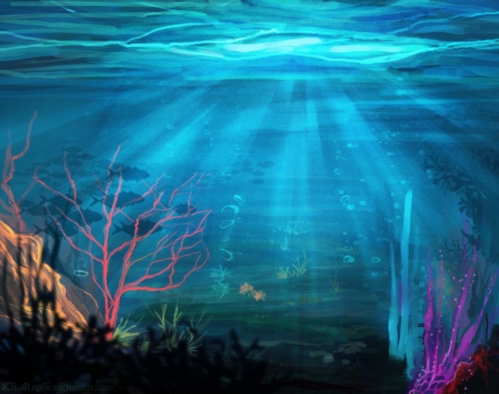 1024x809 Underwater Landscape By Kt Exreplica Places To Visit - Underwater Landscape Painting
