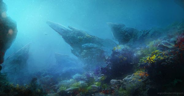 600x315 Bildresultat Deep Sea Mood Painting Mermaid - Underwater Landscape Painting