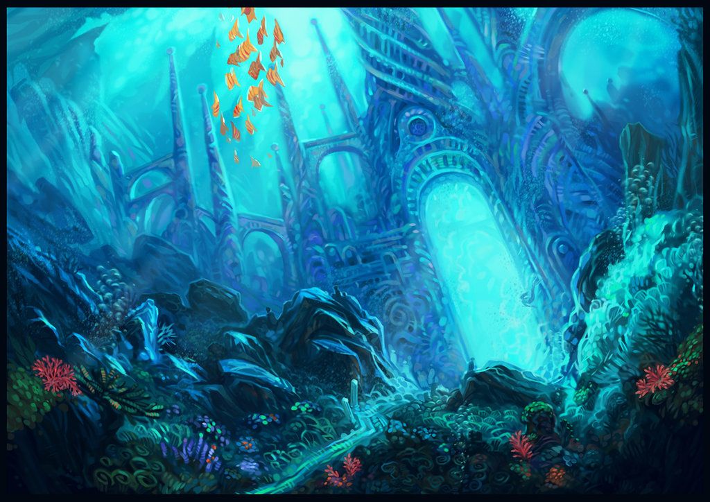 1024x724 Image Result For Fantasy Underwater Kingdom Fantasy Paces - Underwater Landscape Painting