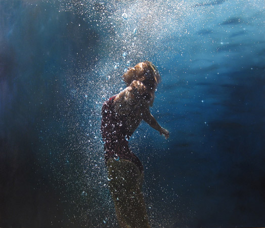 524x450 Eric Zener's Underwater Paintings (Not Photos) - Underwater Looking Up Painting