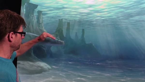 600x340 How To Paint Under Water Scenes Learn With Mural Joe - Underwater Looking Up Painting